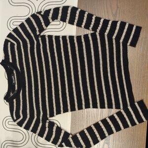 Nadaam Black and Cream Cashmere Sweater, XXS